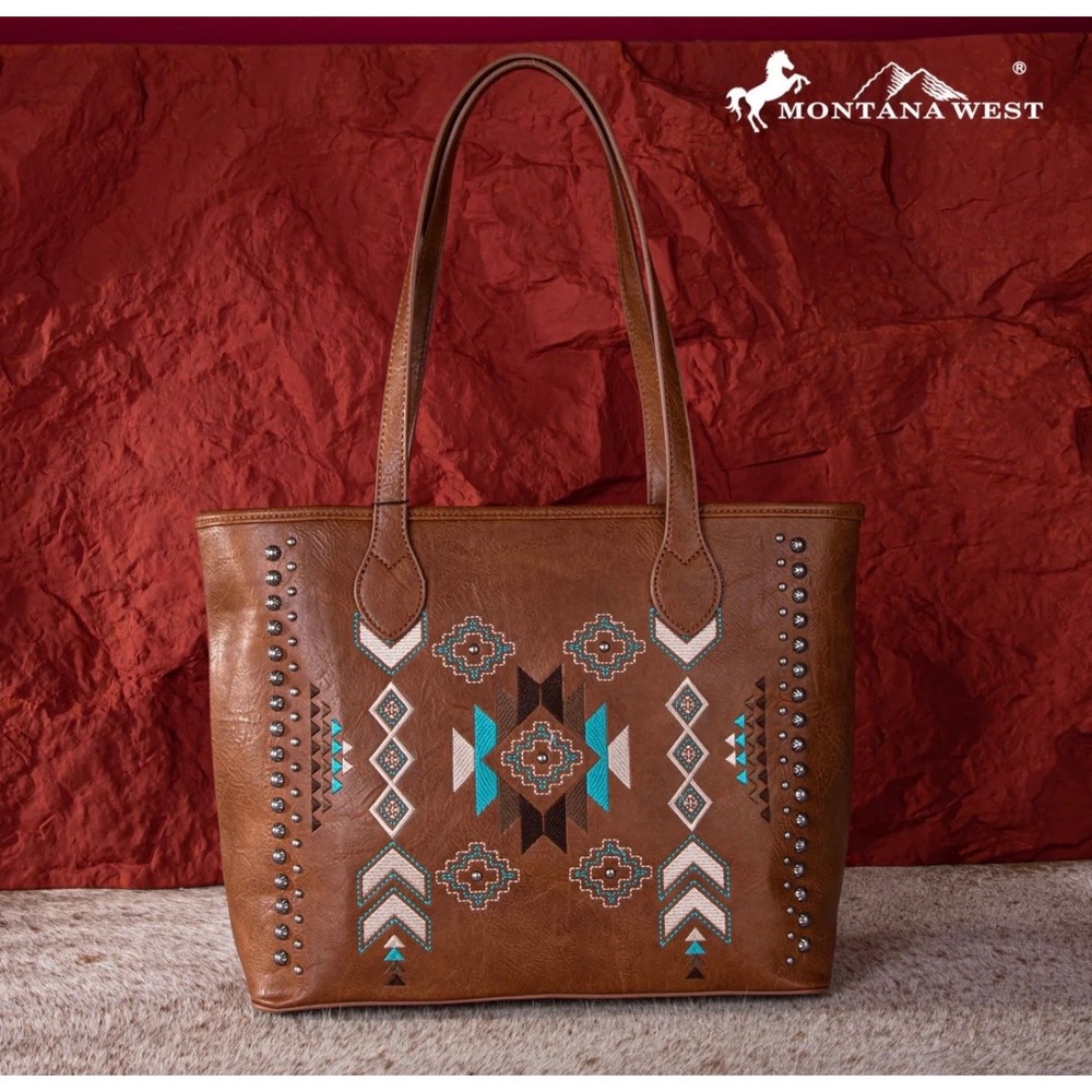 NWT Montana West Embroidered Southwestern Studded Concealed Carry Tote